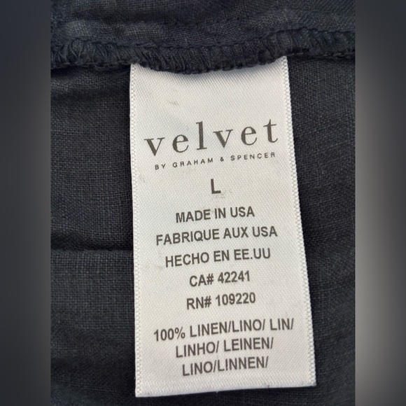 Velvet by Graham and Spencer Lola linen pant - size L, navy blue, 100% linen - Picture 6 of 7